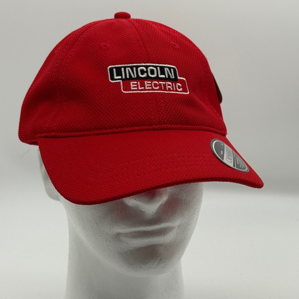 Cap America Hat Mens OSFM Red Lincoln Electric Performance Golf UV Guard Cap